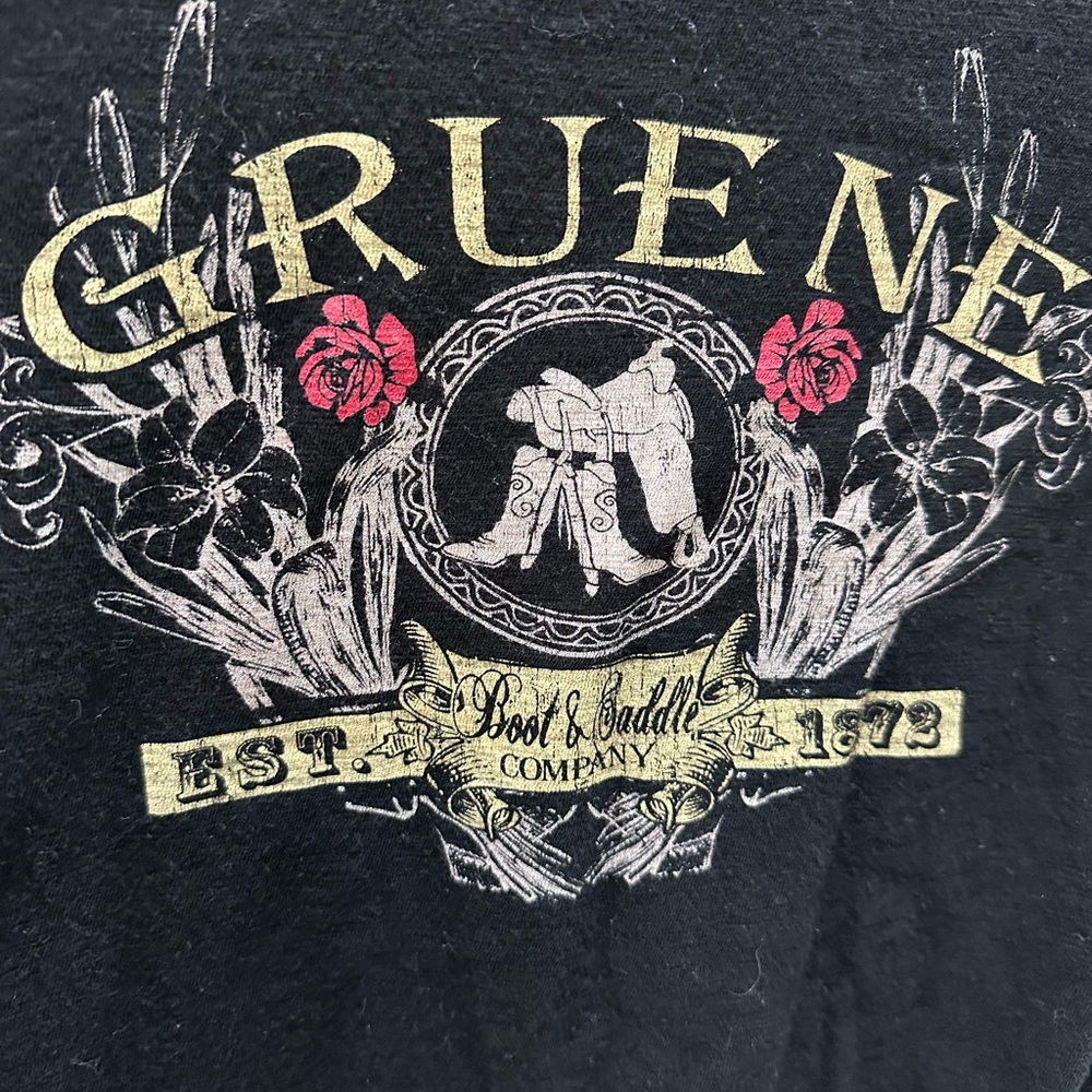 Gruene long sleeve Boho Western  black Graphic Tee